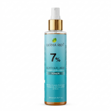 7% Glycolic Acid Toner – Exfoliating & Brightening Face Toner with Niacinamide, Rose Water & Aloe Vera
