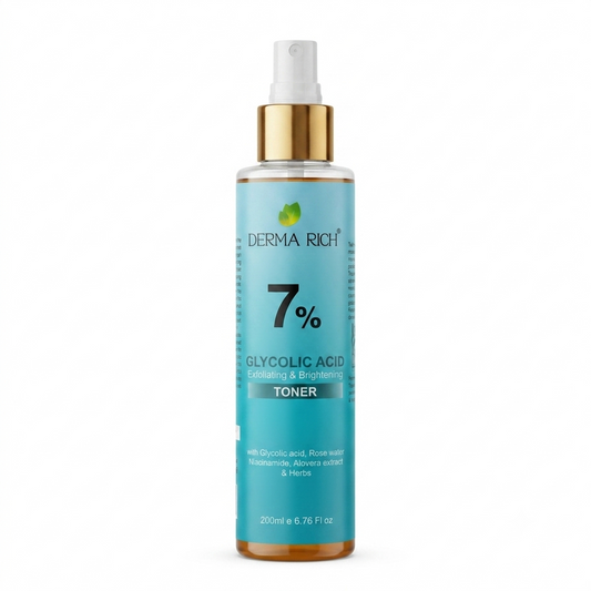 7% Glycolic Acid Toner – Exfoliating & Brightening Face Toner with Niacinamide, Rose Water & Aloe Vera