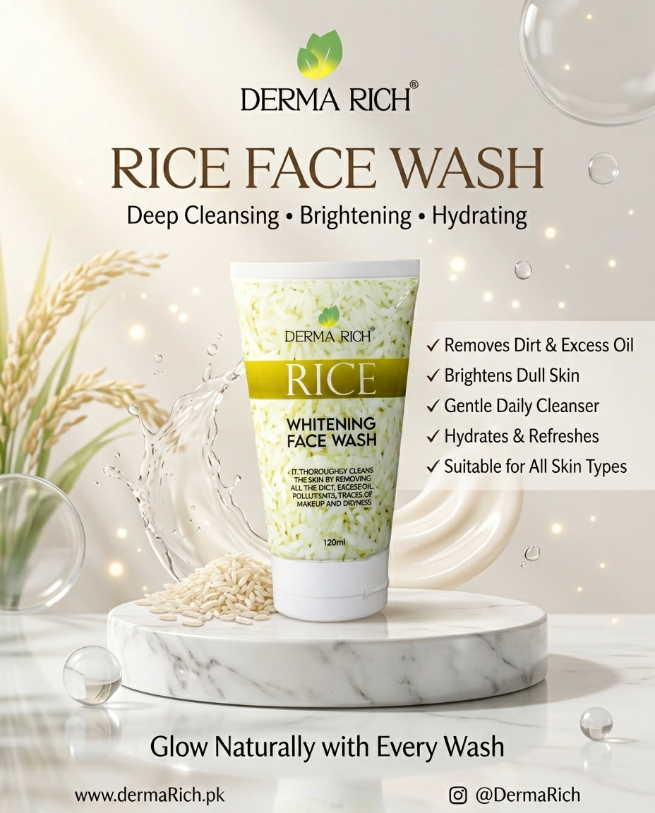 Dermarich Rice Extract Whitening Face Wash 120ML