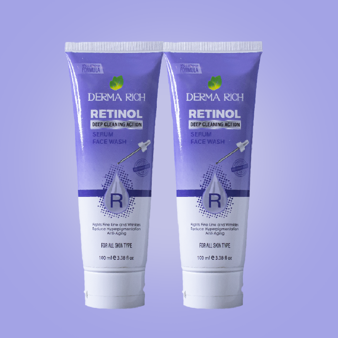 Retinol Face Wash For Anti Aging, Reduce Fine Lines & Wrinkles (Pack of 2)