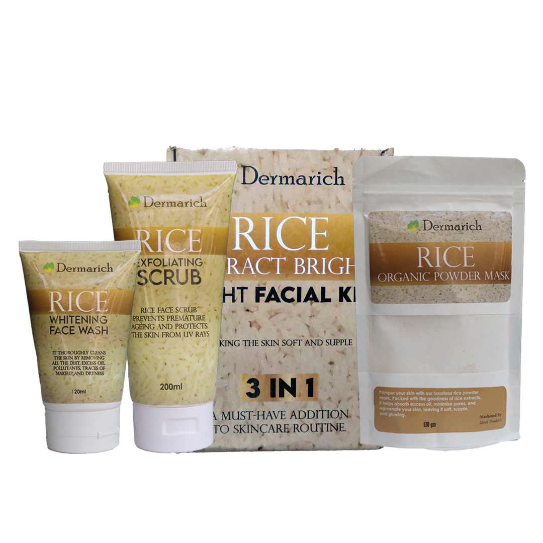 Rice Extract Bright & Light Facial Kit- Best Rice Kit – Dermarich