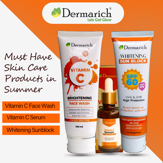 Ultimate Radiance Bundle: Vitamin C Face Wash, Vitamin C Serum, and Whitening Sunblock