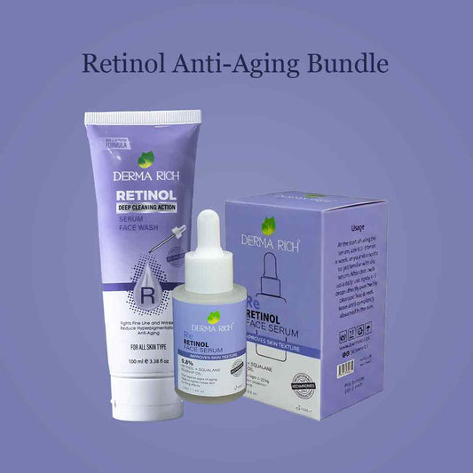 Derma Rich Retinol Anti-Aging Bundle – Face Wash & Serum Set