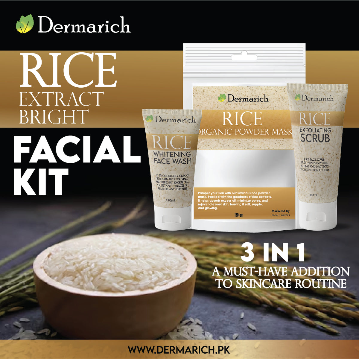 Rice Extract Bright & Light Facial Kit