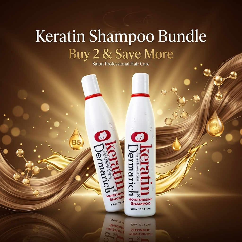 Derma Rich Keratin Shampoo Bundle (Pack of 2) | Salon Professional Hair Care